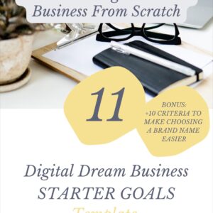 Digital Dream Business Starter Goals Template